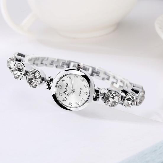 Yousheng Ladies Elegant Wrist Watch Exquisite Women Bracelet Rhinestones Quartz Faux Crystal Small Dial Watch