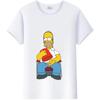 Casual Disney Cartoon Simpson Harajuku T-shirt Summer Blouses Ladies Men White Tees Tops Short Sleeve Blouses Women 90S Tshirt