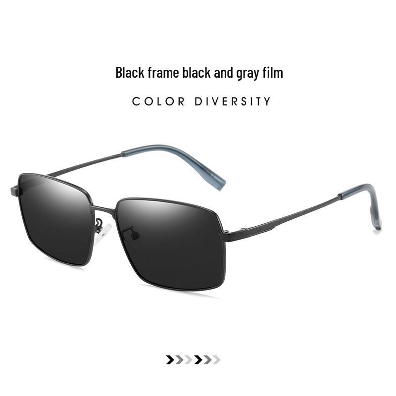 Men s Polarized Square Frame Photochromic Driving Sunglasses 8087