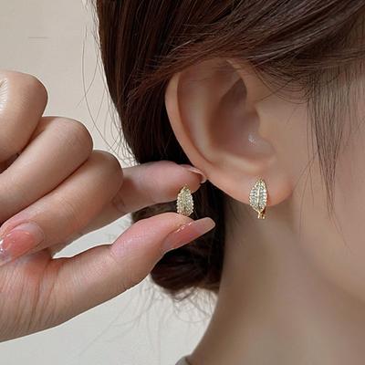 Malé Delikátní Listové Náušnice s Mikro-zasazením Dámská Módní Niche Vysoký Temperament Pecka Styl Osobnostní Design Elegantní Klasické Denní Doplňky