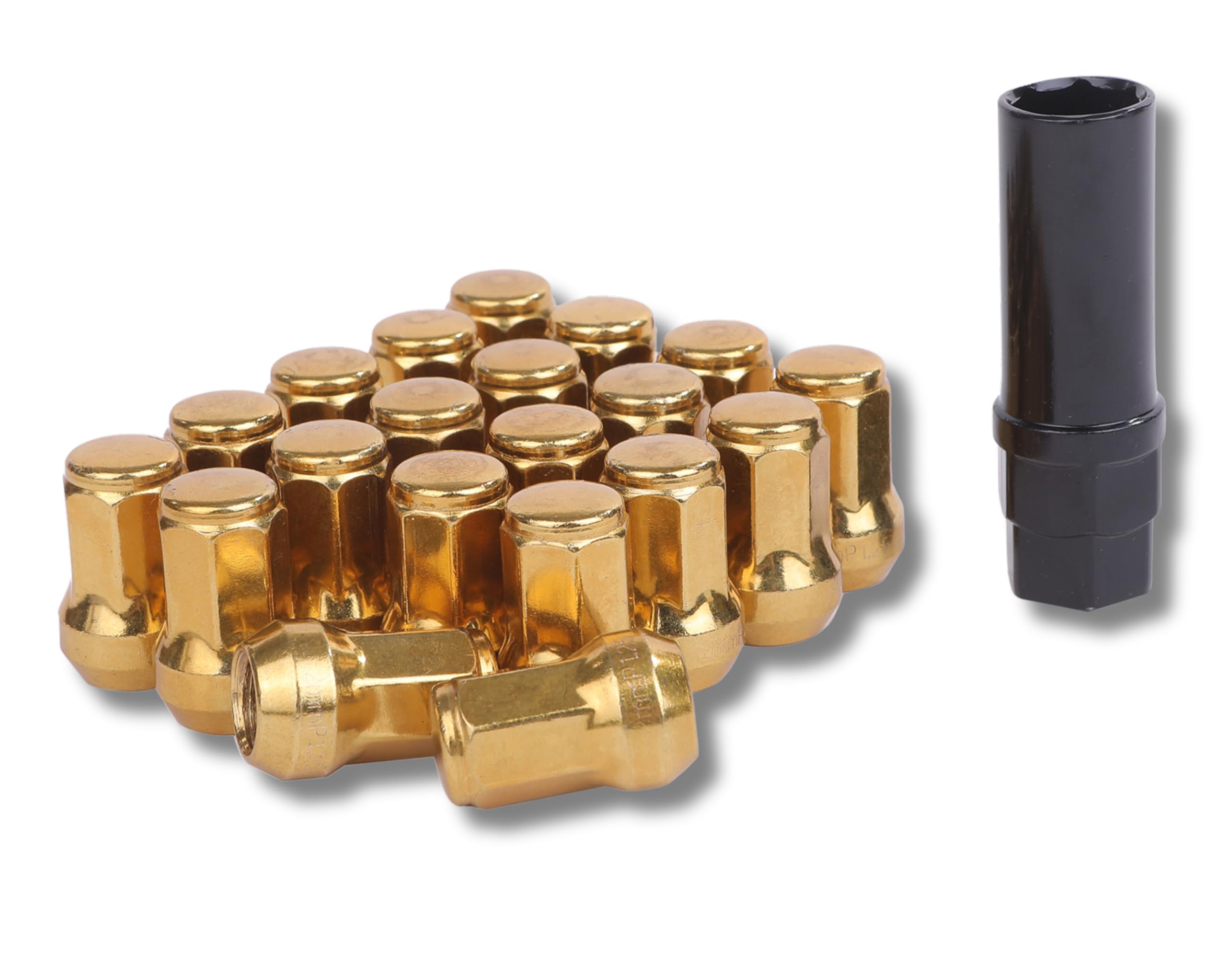 

[Partools] Стопорные гайки Золотые Гайки для колес автомобиля M12 Короткие гайки Гайки-колпачки Гоночные гайки (20 штук, 1,25 мм) M12x1.25