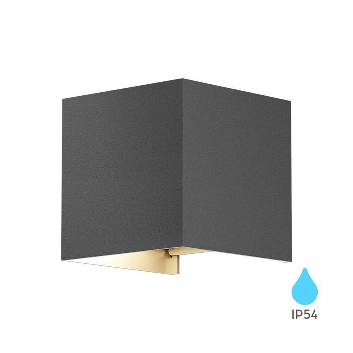 Applique murale carrée extérieure 1xG9 IP54 Gris
