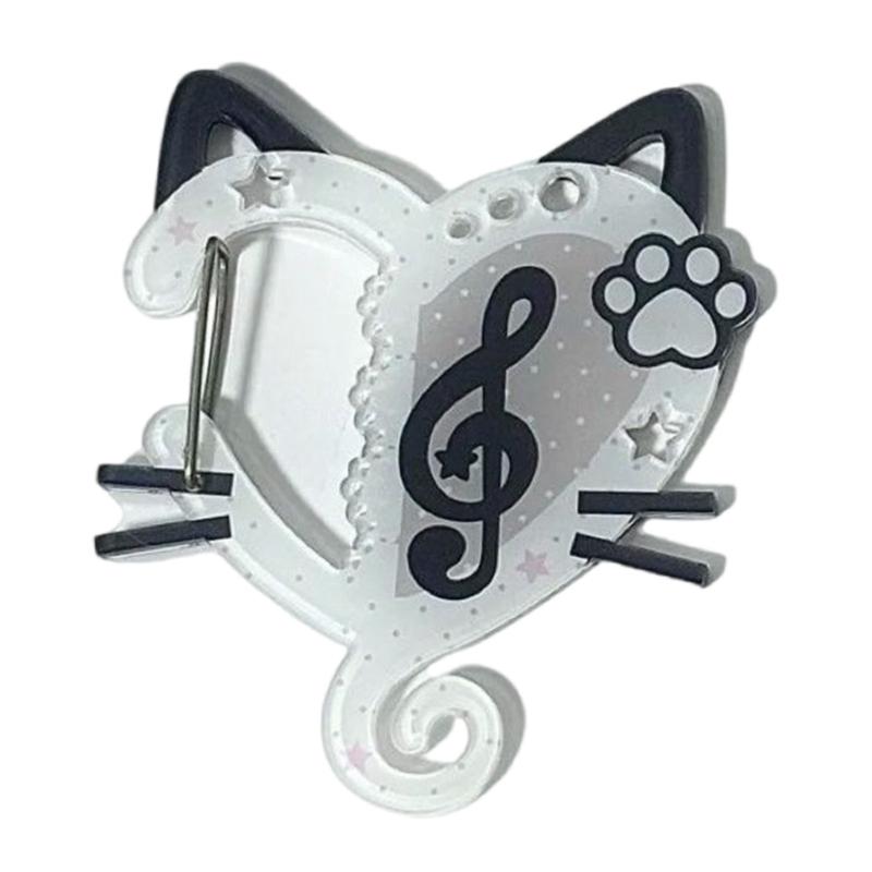 Acrylic Musical Notes Carabiner Cartoon Cats Pendant Keychain Bag Charm Ornament Decoration for Women and Students
