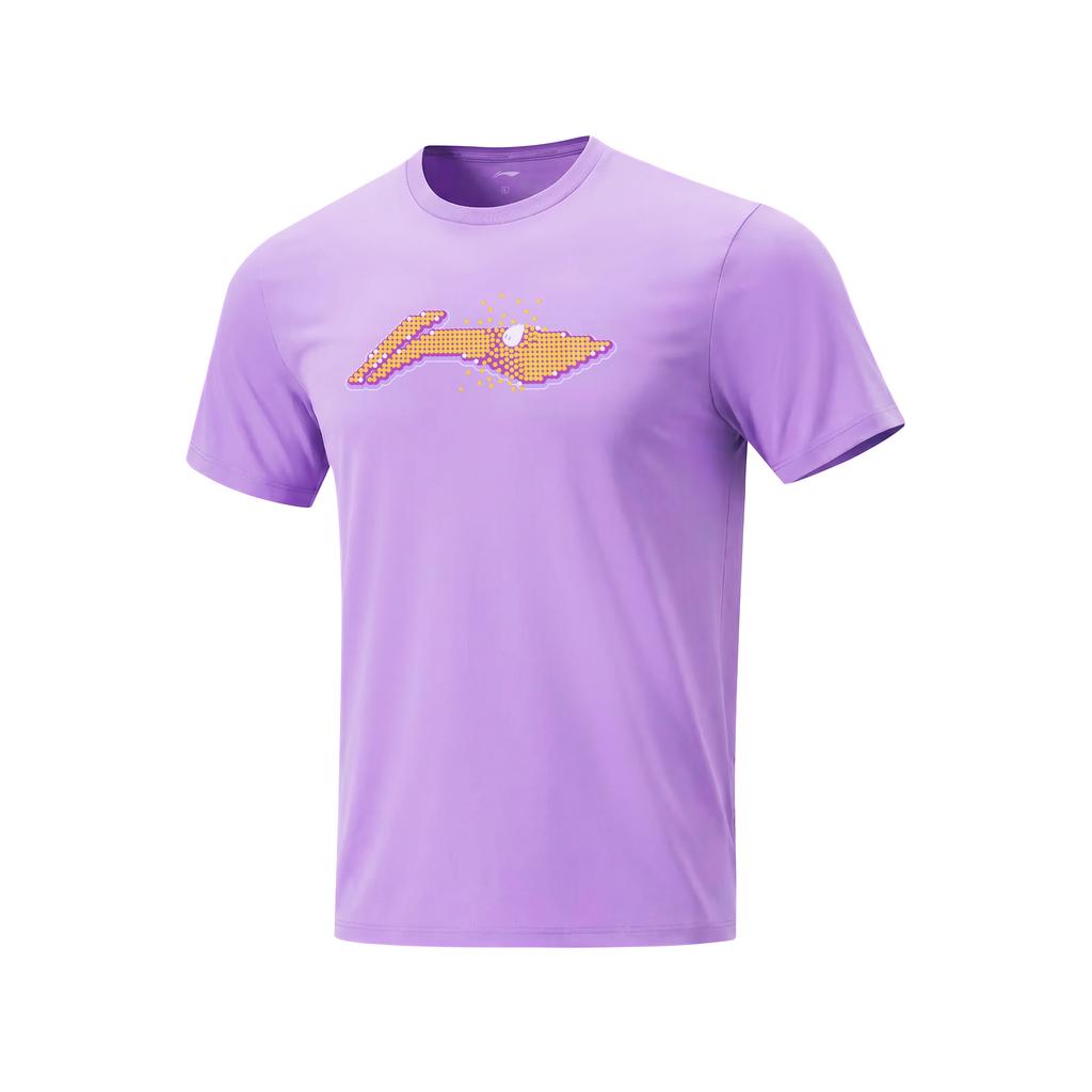 Série de Tênis de Mesa Li Ning Moda Minimalista Secagem Rápida Respirável Camiseta de Manga Curta Top para Esportes ao Ar Livre Unissex tops AHSW069-3
