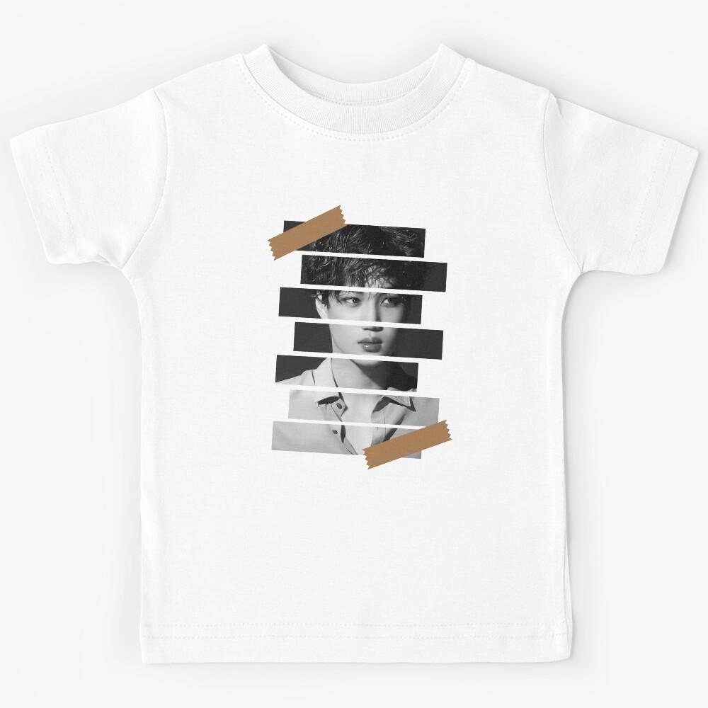 Kim Jong in SuperM Kai Korean Kpop Monochrome Stripe Design Kids T-Shirt 130