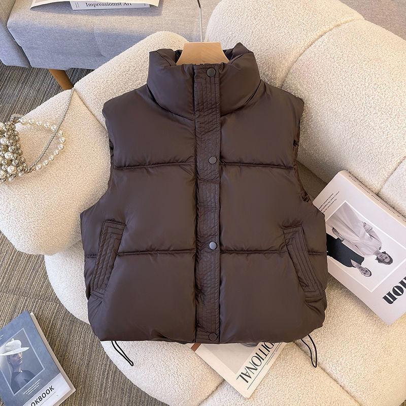 

Осенне-зимний жилет для женщин, модная, теплая и удобная верхняя одежда 3XL темно-коричневого