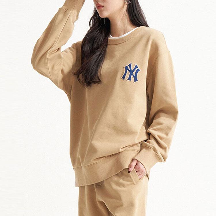 New MLB Mlb Old Flower Sweatshirt Unisex Khaki 3AMTM0121-50BGD