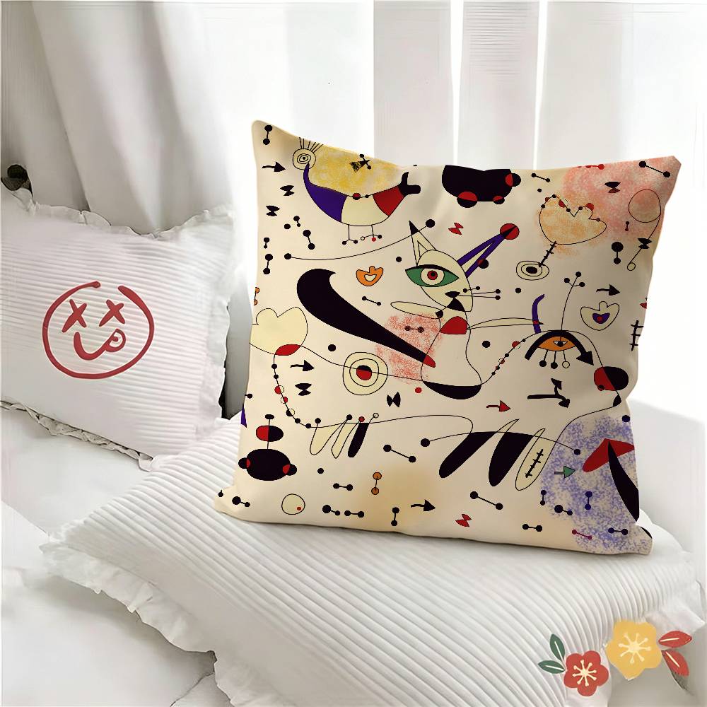 pc Popular Jjoan Miro Pillow Case Fashion Square Pillowcase Bedroom Sofa Room Ins Decoration Leisure
