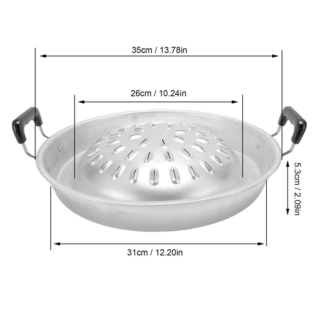 Thai BBQ Grill Pan 2 In 1 Non Stick Even Heating Aluminum Hot Pot Grill Charcoal Pan for Indoor Outdoor