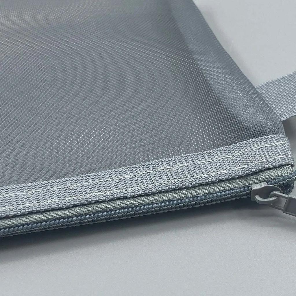 Penar din plasă transparentă, geantă de depozitare de mare capacitate, husă cu fermoar din nailon pentru creioane, rechizite de birou și școlare