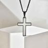 Minimalist Sandblasted Two-Tone Stainless Steel Cross Pendant PN-2239