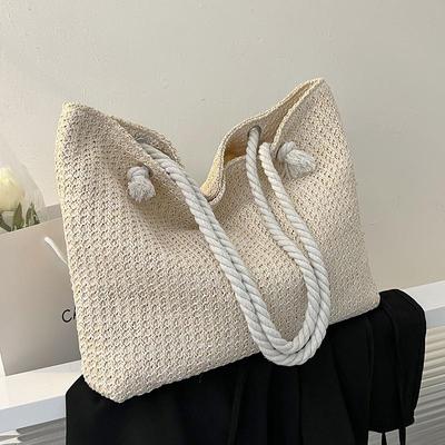 Summer Handmade Woven Women's Shoulder Bags Boho Straw Weaving Fashion Underarm Bag Large Capacity Ladies Vacation Handbags