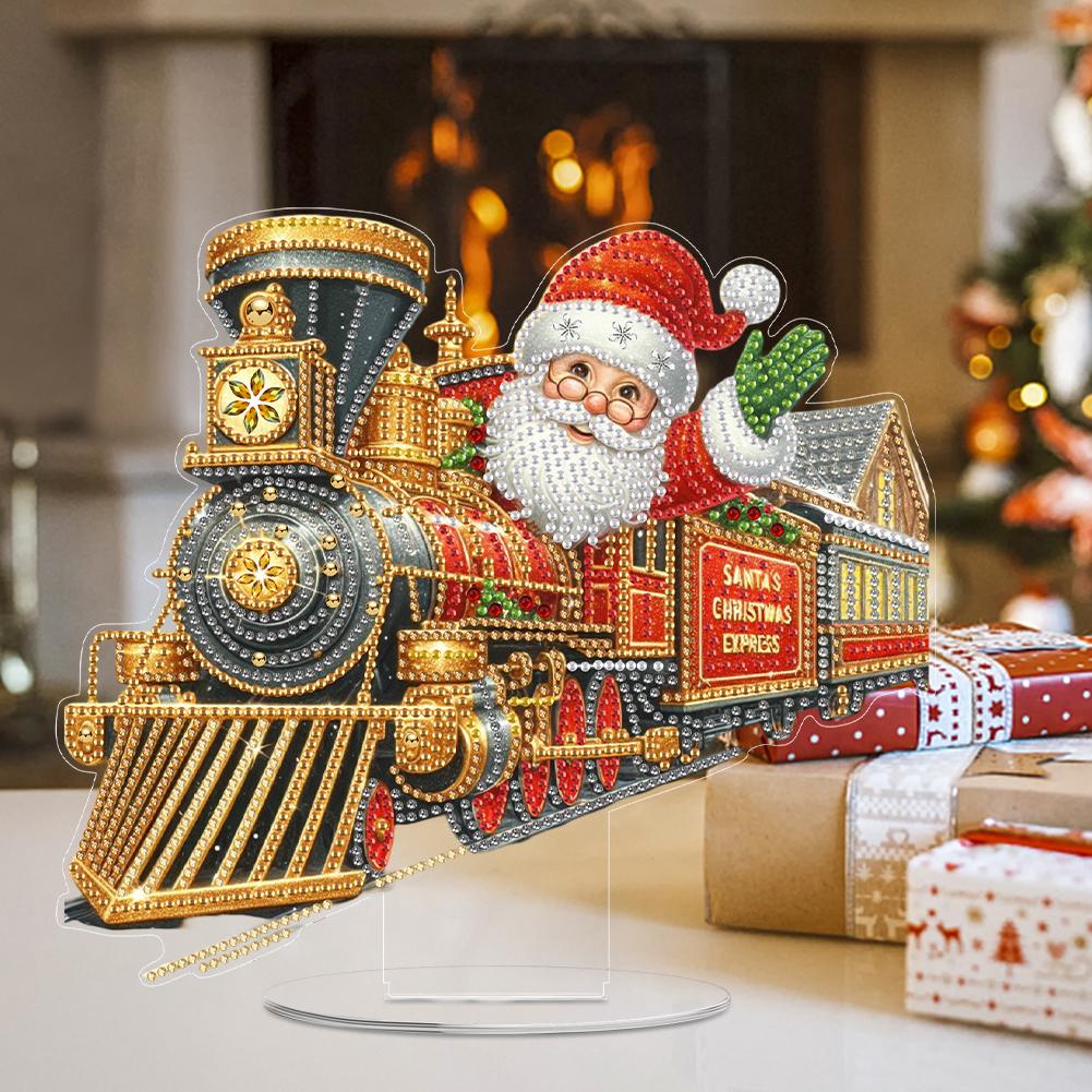 2D Flat Christmas DIY 5D DIY Diamond Art Tabletop Decorations Diamond Painting Desktop Decorations for Home Office Desktop Decor