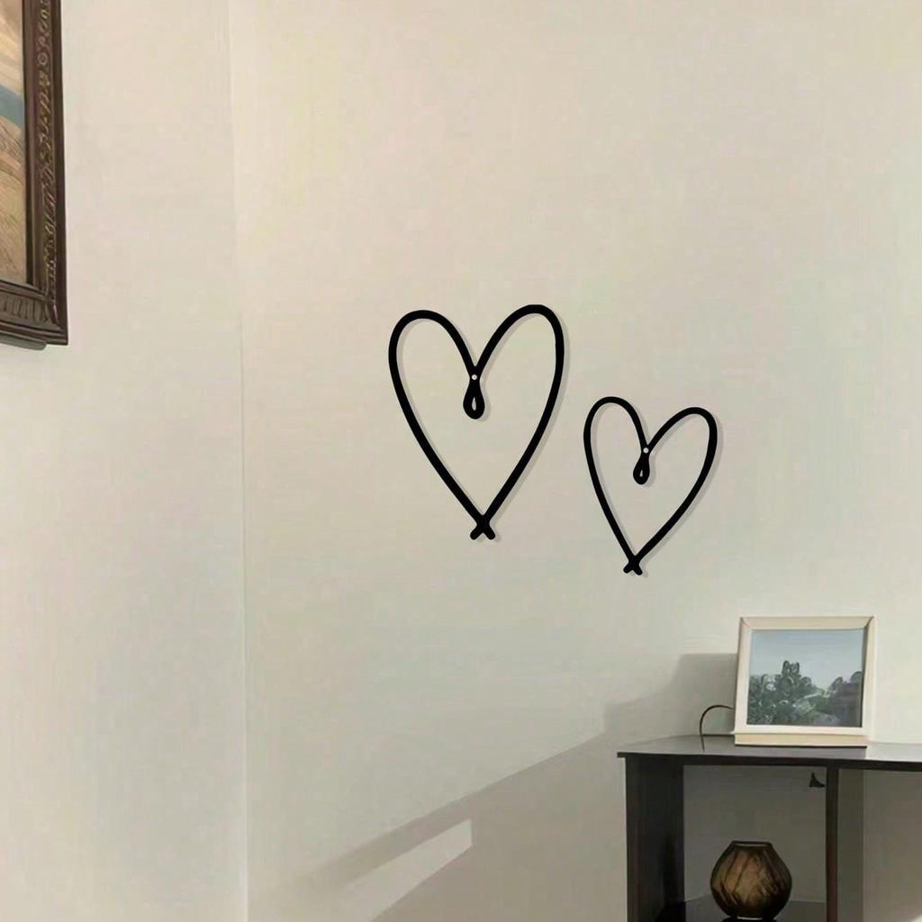 2PCS Metal Heart Wall Art Personalized Valentines Day Gift Home Decor