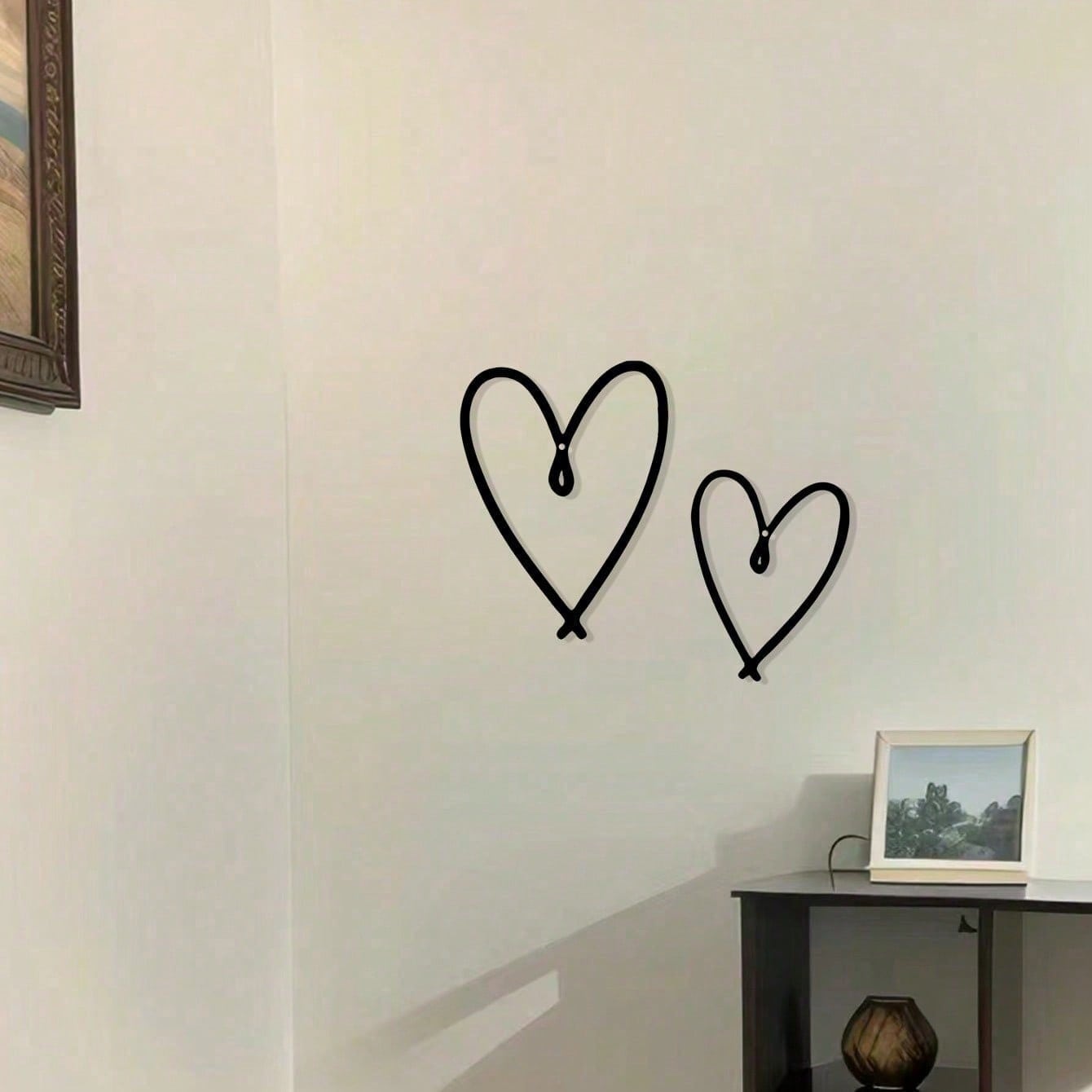 2PCS Metal Heart Wall Art Personalized Valentines Day Gift Home Decor TY7172 разноцветный