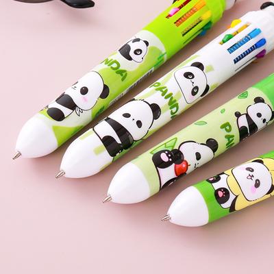 1 kus roztomilé kuličkové pero stiskací kreslený panda vícebarevné 10 v 1 barvy psací potřeby školní kancelářská potřeba kreativní