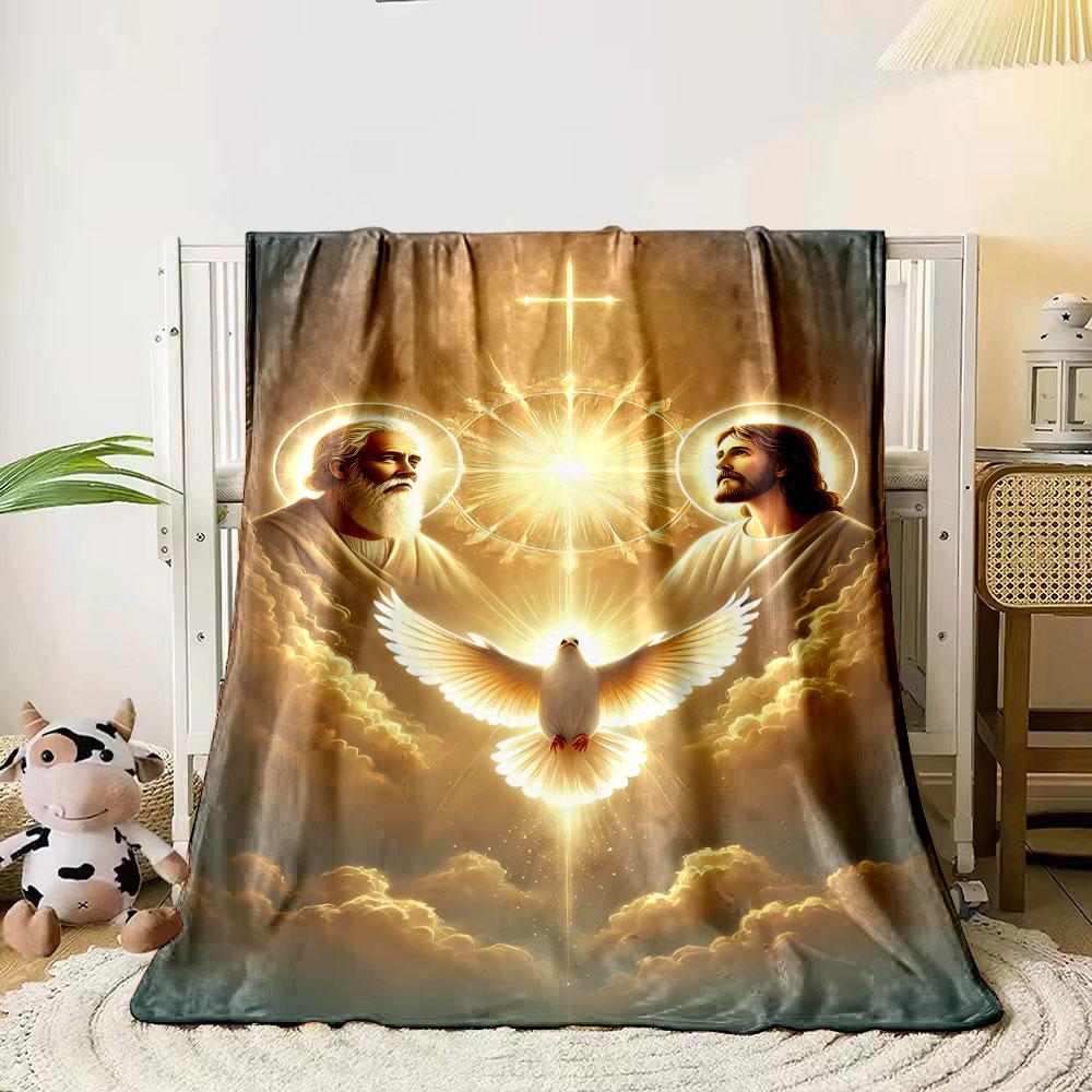 Holy Trinity Dove Blanket Printed Blanket for Living Room Bed Couch lunch break Soft Cozy Blanket for Friend's festival Gift