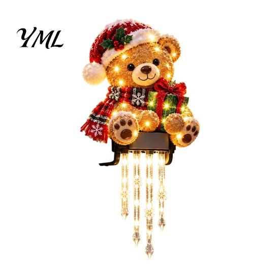 Lighted Icicle Christmas Decor Winter Glow Snowman Light Decor, Outdoor Decorations, Hanging Holiday Railing Clamping LED Lights for Porch,