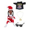Snoop Elf on The Stool Funny Hip Hop Doll Christmas Ornaments Plush Doll Toy Collectible Home Decoration