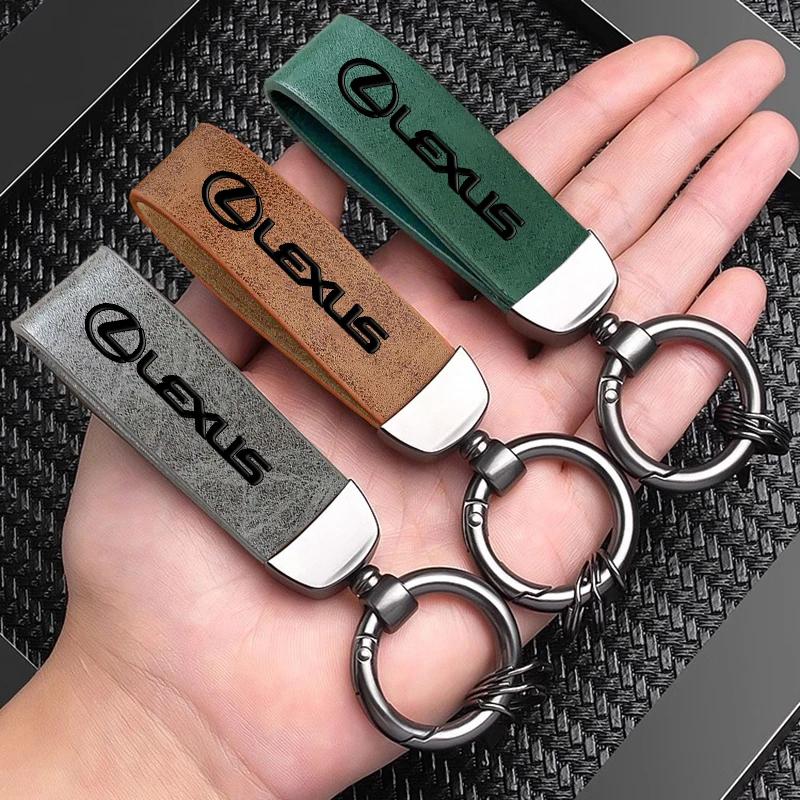 lexus Car Vintage Leather Keychain Zinc Alloy Keyring For RX330 IS250 Ct200h ES300h RX350 IS300h UX Key Holder Pendant Ornaments
