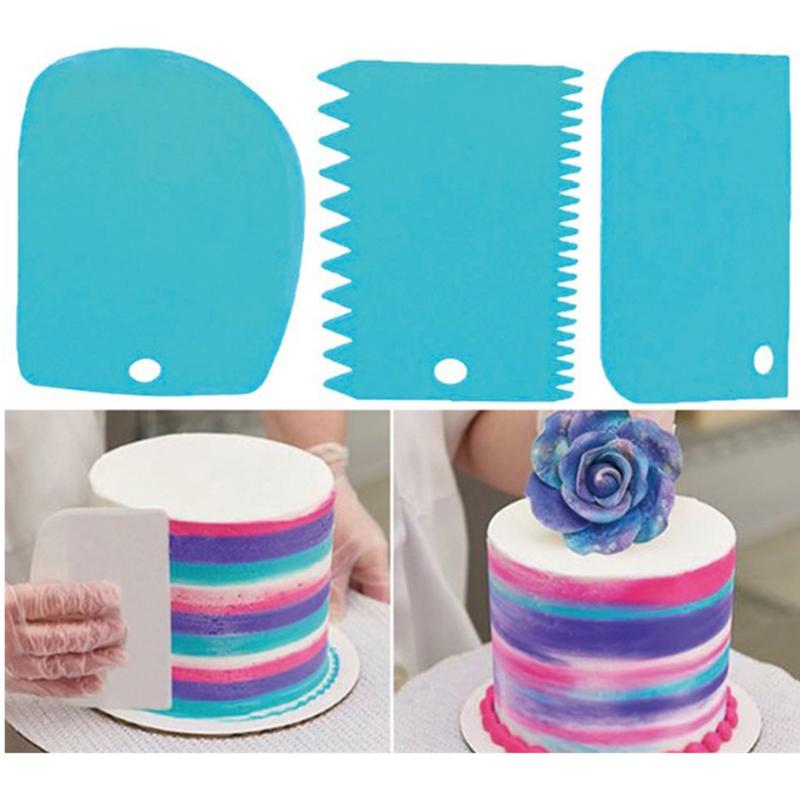 6Pcs Baking Pastry Cream Scraper Teeth Edge Diy Scraper Cake Cutters Spatulas