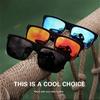 High Quality Real Film Square Polarized Sunglasses Men'S Sports Cycling Retro Sunglasses Tide