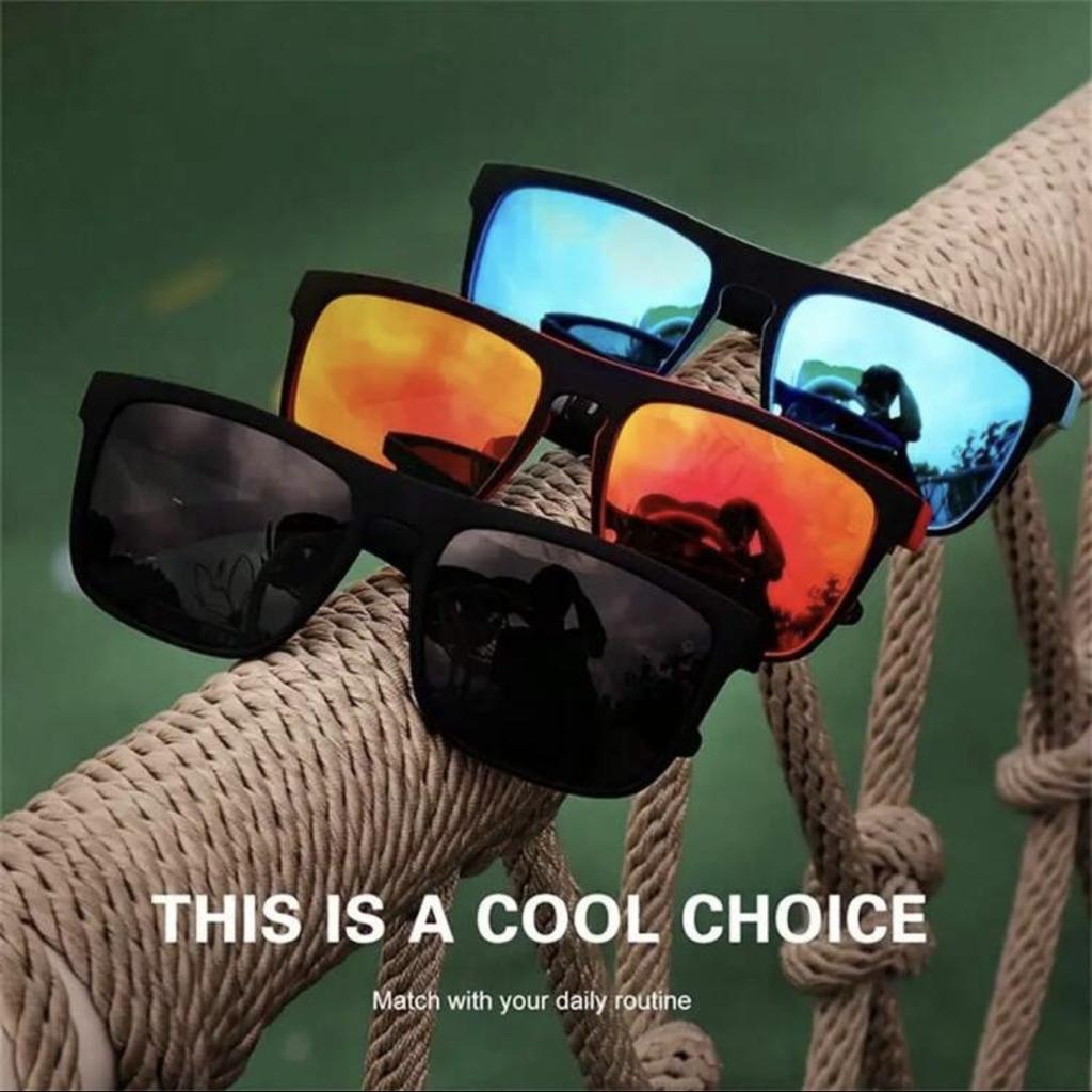 High Quality Real Film Square Polarized Sunglasses Men'S Sports Cycling Retro Sunglasses Tide