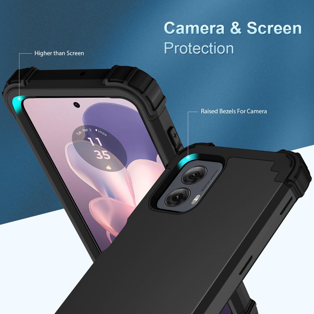 3-in-1 Heavy-Duty Rugged Phone Case Fundas For Motorola Moto G Power 5G 2025 Soft Silicone Lining Hard Plastic Shockproof Cover