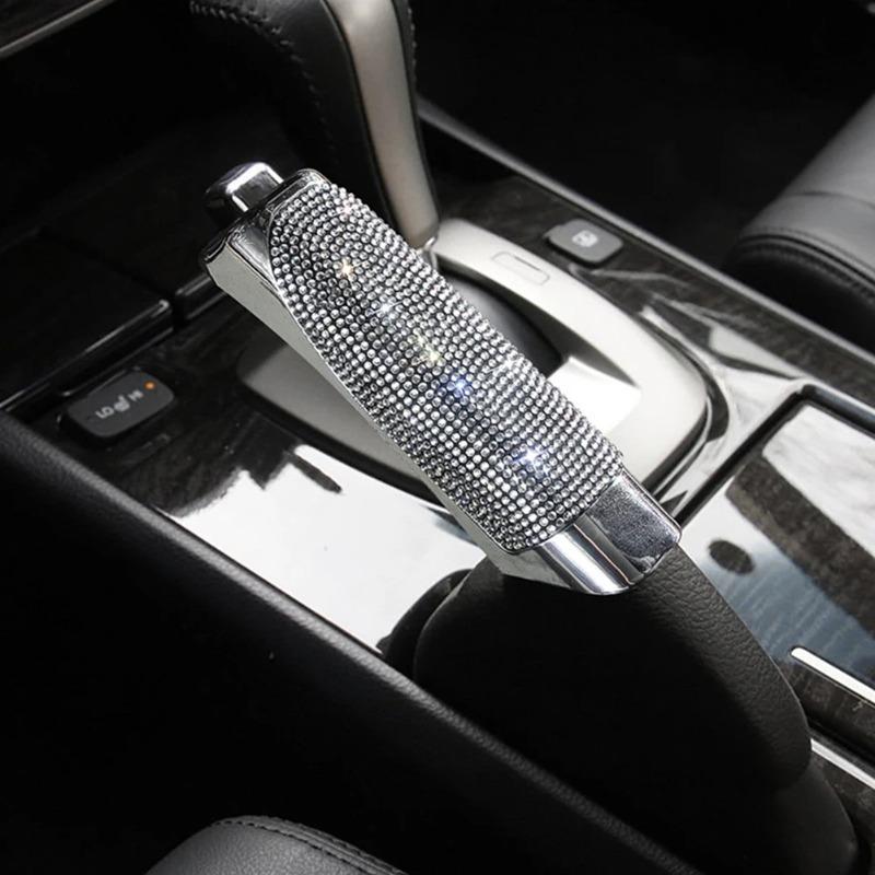 3PCS Rhinestone Car Handbrake Cover Leather Auto Anti-slip Protector Decoration Universal Diamond Car Accessories Interior