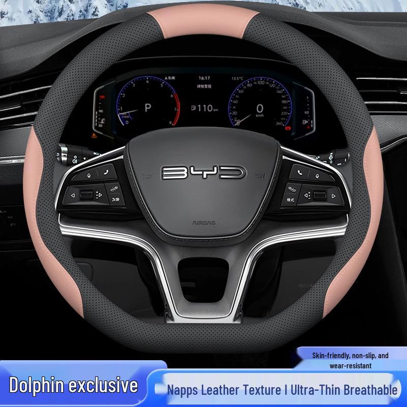 All-Season, Hand-Sewn Non-Slip Steering Wheel Cover for BYD Dolphin