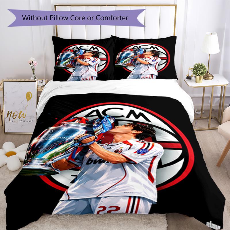 Ac Milan Bedding Set Breathable Duvet Cover With Pillowcases Home Decoration Birthday Gift