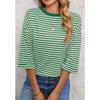 New Women's Round Neck Striped Back Tie Bow Pullover Knitted Top