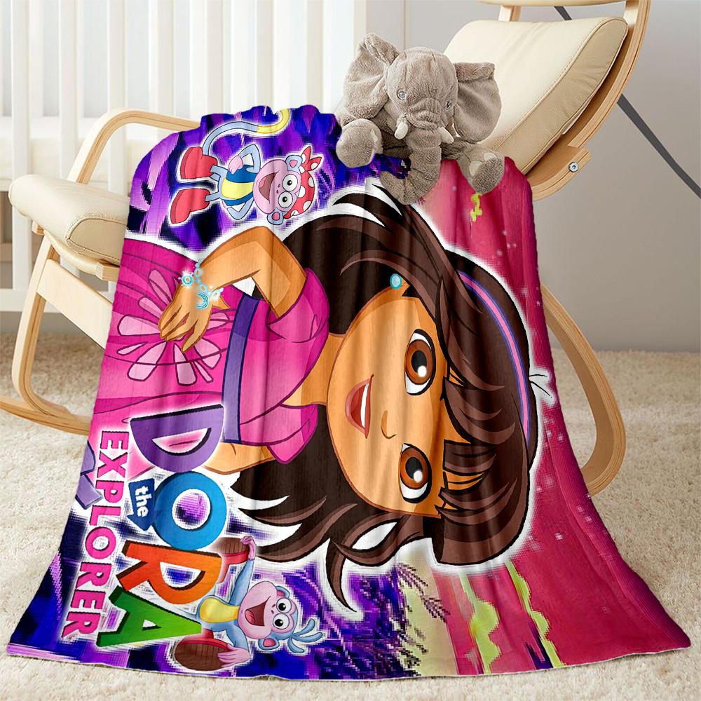 Dora Explorer Blanket Comfortable Great for Picnics Chair Livingroom All-Season Use Modern Style Gifts For Family Or Friends