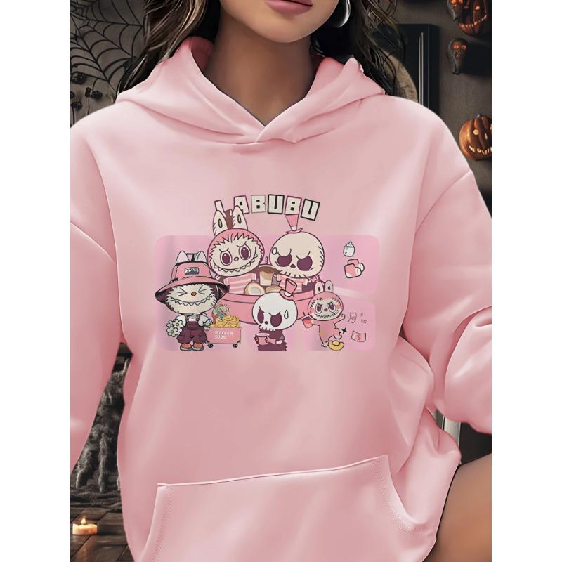

Labubu Аниме Графический Толстовка Для Женщин Зимний Повседневный Пуловер Для Девочек С Карманом Кенгуру Длинные Рукава Толстовки Женская Одежда L