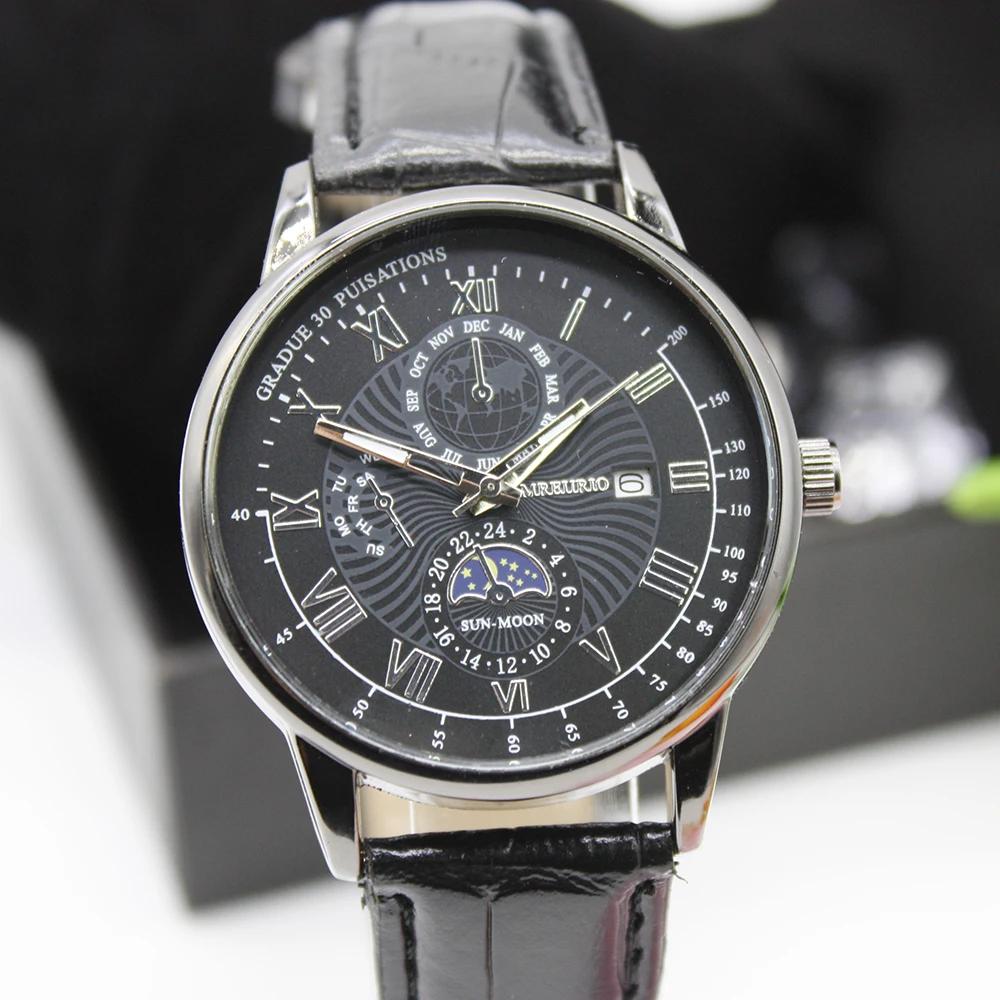 

Набор из 3 предметов, новые часы для мужчин, солнцезащитные очки Leluxury, держатель для карт, мужские кварцевые часы высокого класса для парня, подарок на открытом воздухе