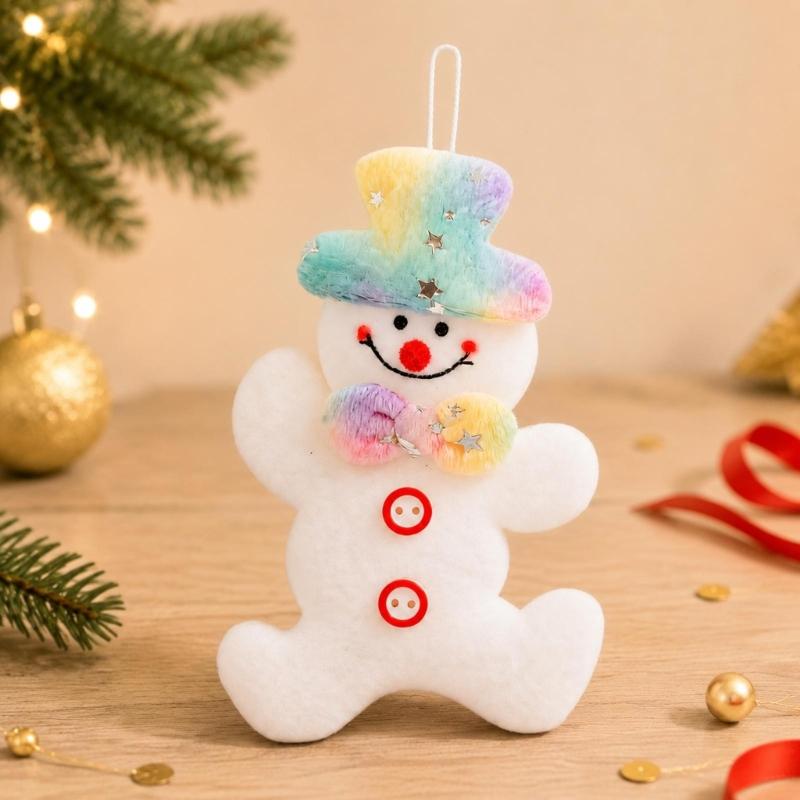 Christmas Character Ornament Soft Fabric with Filled Profile, Integrated Loop, and Placement Without Separate Tools