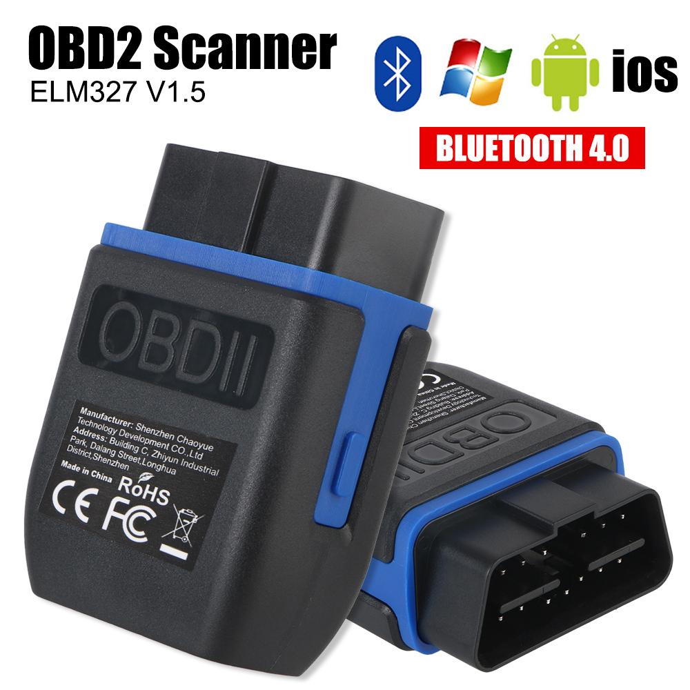 Mini Trådlös Bluetooth 4.0 Diagnostisk Scanner Bilreparationsverktyg ELM327 V1.5 OBD2 Scanner Bilkodläsare Bil OBD II