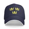 Tre kronor, Sveriges vapen, gult tryck (Sveriges Tre Kronor)Keps Baseball Keps golf Man hatt Dam