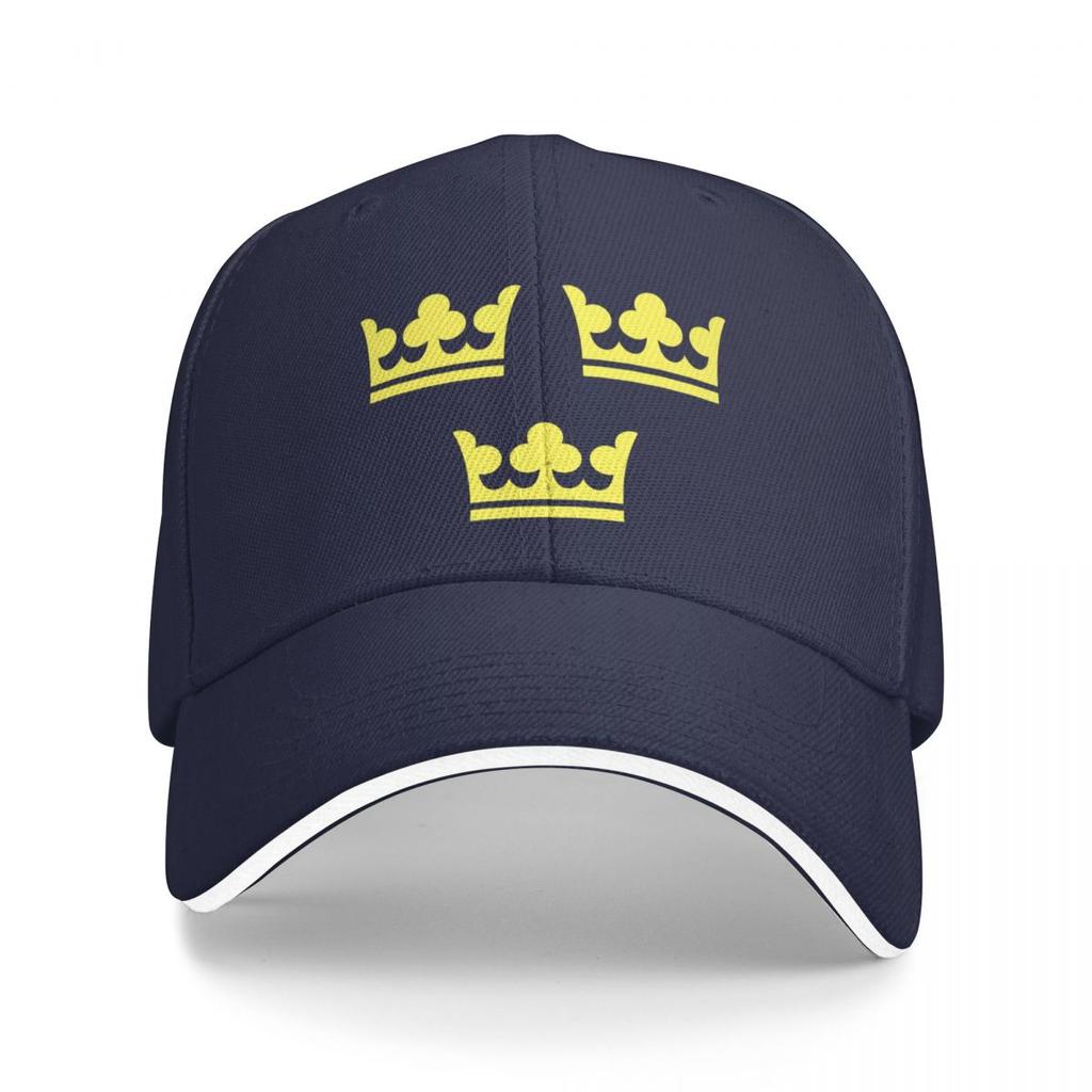 Tre kronor, Sveriges vapen, gult tryck (Sveriges Tre Kronor)Keps Baseball Keps golf Man hatt Dam