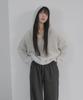 Mosyupamosyu See-Through Hooded Knit [Mint Gray]