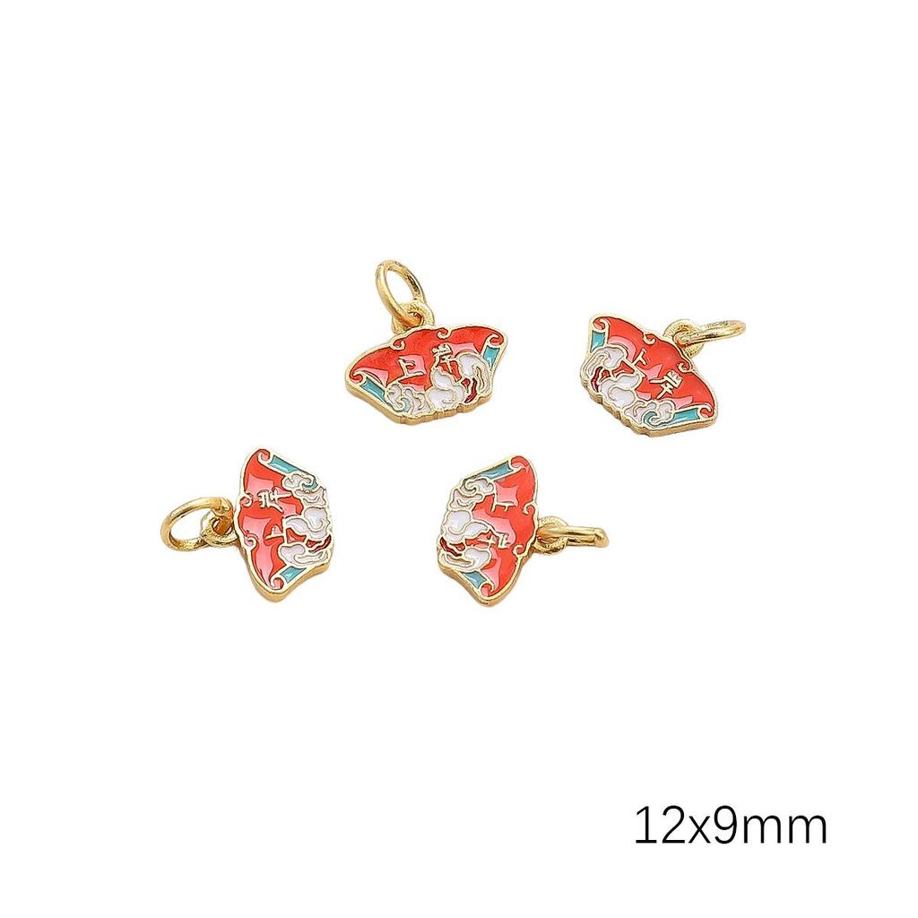 Copper Sand Inlaid Imitation Turquoise Pendant Charm Accessories For DIY Jewelry Making Bracelet Earring Necklace