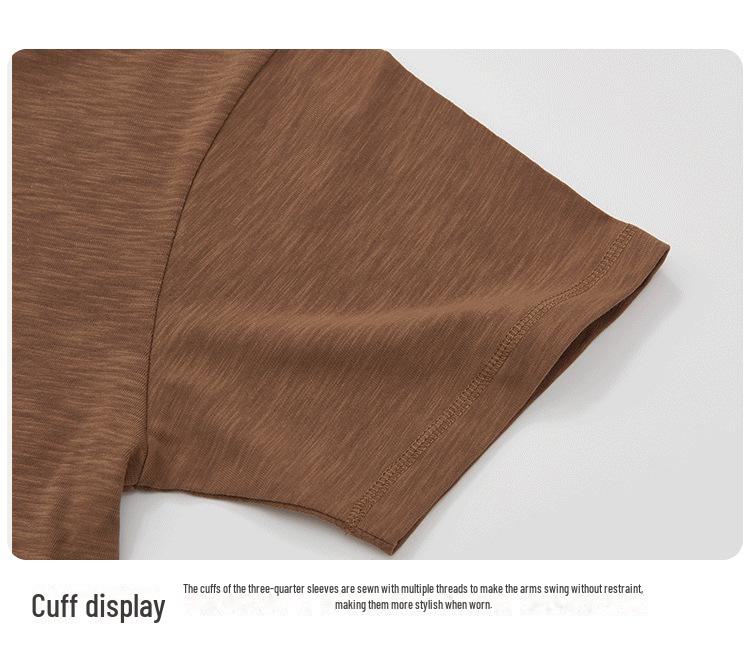 American Retro Bamboo Cotton Short-Sleeve T-Shirt - Breathable, Solid Color, Loose Fit