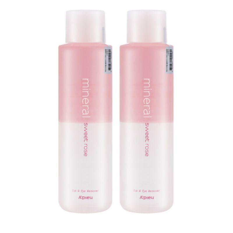 

A’PIEU Минеральное средство для снятия макияжа с губ и глаз Сладкая роза (250 мл × 2 бутылки)