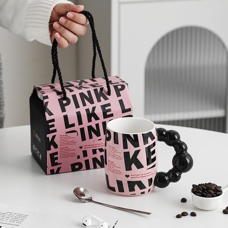 

Креативная чашка для кофе из керамики с ручкой, праздничный подарочный набор, кружка высокой ценности, чашка для воды, сувенир 401-500ml