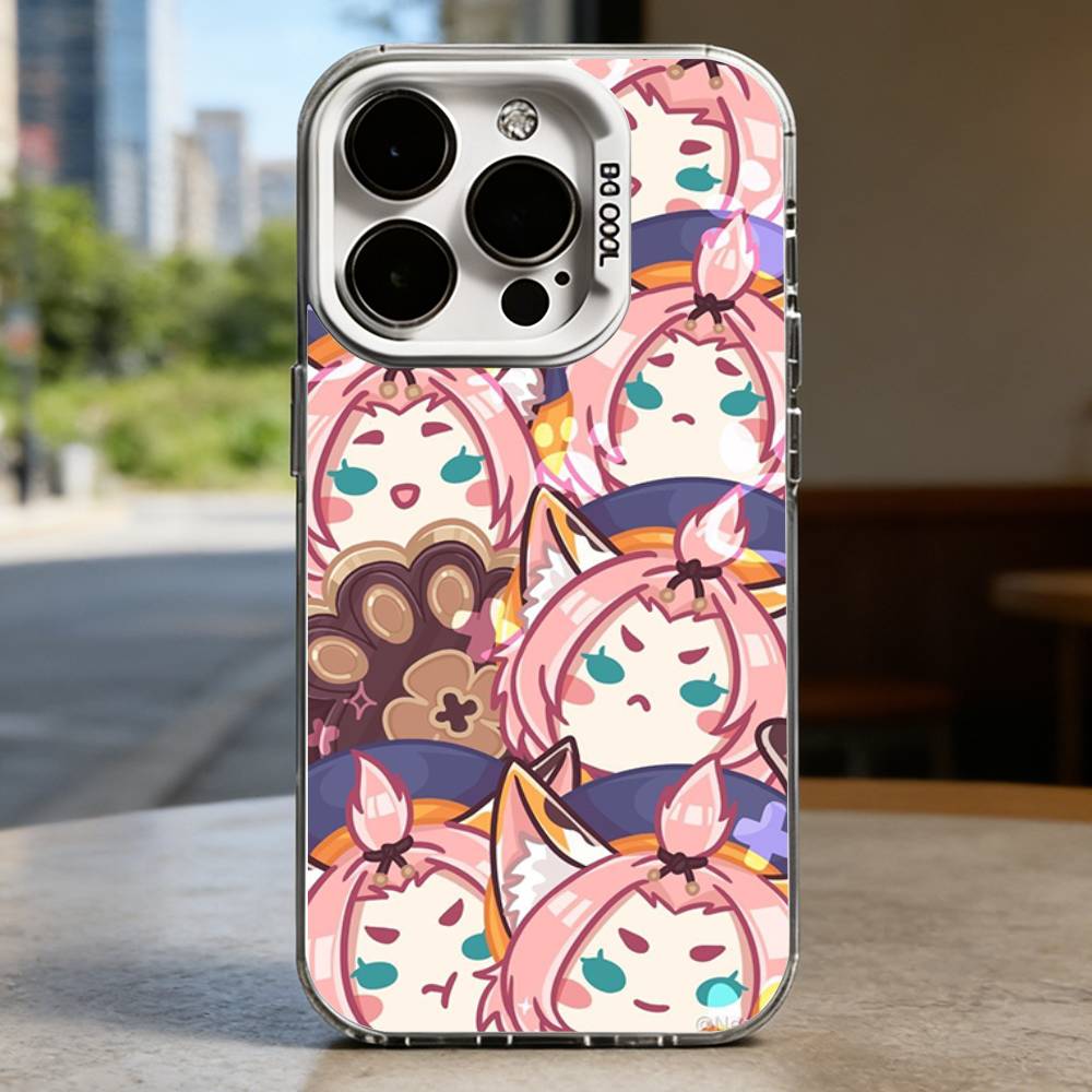 Cute Chibi G-Genshin Impact Character Case for iPhone 11-16 Pro Max Plus Air 16E X XR XS Max Hard Shockproof Bumper Cover