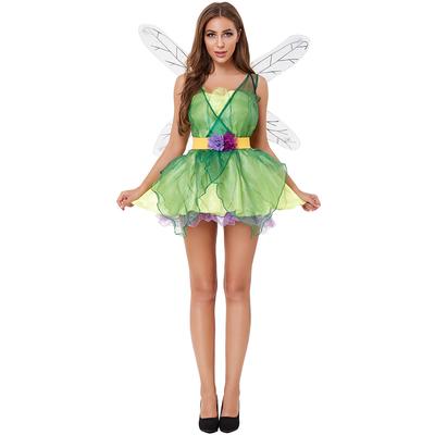 Green Forest Elf Dragonfly Costume, Cosplay Halloween Costume CO Angel Costume Game Uniform
