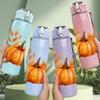 1PC Autumn Pumpkin Harvest 750ml Color Plastic Sports Water Bottle Leakproof Flip Straw Lid Suitable for Sports Office Home Use