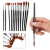 12 Pcs Painting Brush Nylon Hair Wooden Watercolor Gouache Painting Supply Kit