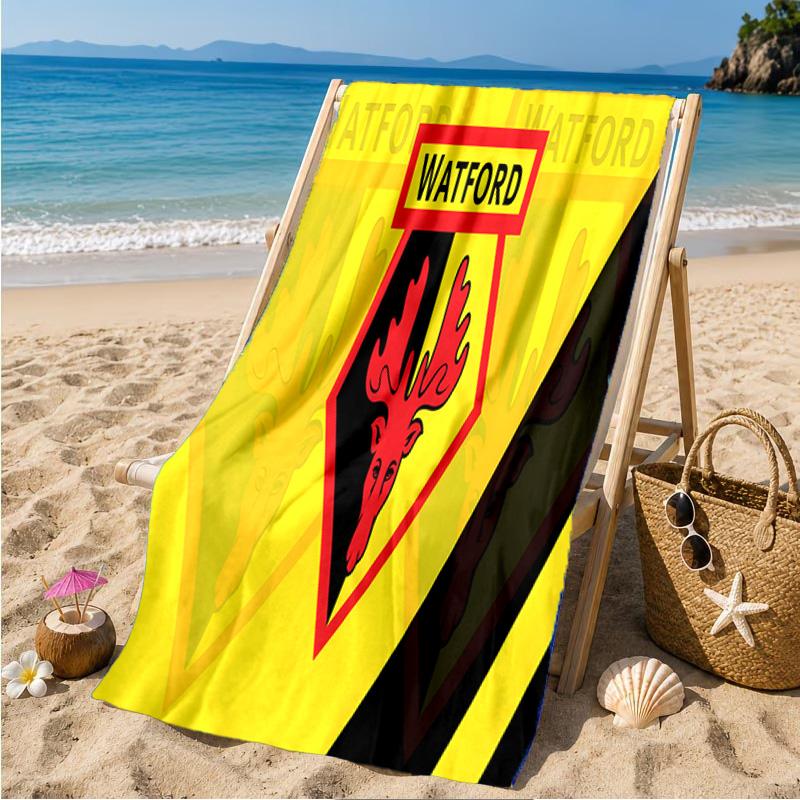 Wat-ford Football Crest Beach Towel Microfiber Beach Towel, Lightweight and Quick-Dry, for Summer Travel, Swimming Pool Fan Birthday Gift