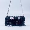Silver Shiny Film Handmade Circle Crossbody Bag - Autumn/Winter Evening Fashion Accessory